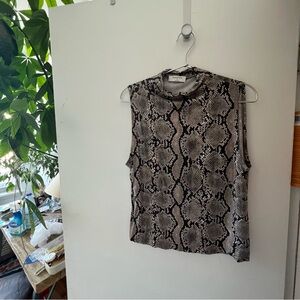 Cowl Neck snake patterned tank top from aritzia